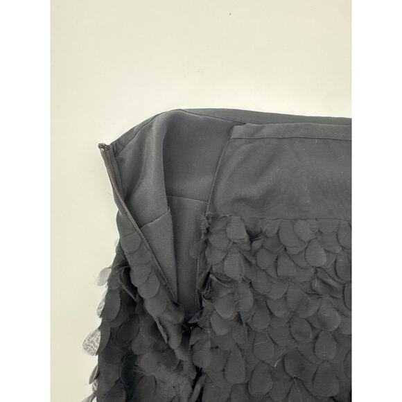 Catherine Malandrino 15.5 inch Black 100% Silk Petal Overlay Skirt Size 8 EUC - Picture 8 of 8